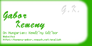 gabor kemeny business card